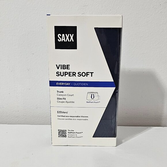 SAXX Vibe Super Soft Slim Fit Trunks - Navy - Men's Size M - SXTM35 - Picture 2 of 6